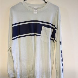 Blue long sleeve PINK t shirt